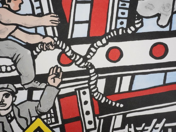 Fernand Leger : Les Constructeurs Saluant, Lithographie Signée – Lithographies et sérigraphies, Paper (photo 7 of 11)