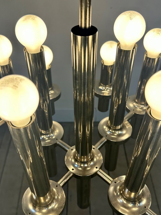 Image 1 of Lustre Gaetano Sciolari 24 Feux Design Italien 1970'S