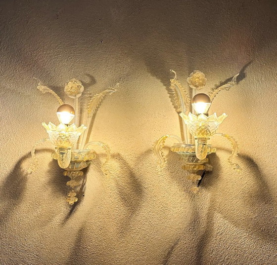 Vintage paar Murano wandlampen – Metaal, Murano Glas (photo 8 of 14)