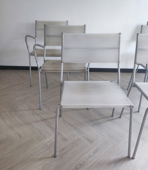 6x BONACINA Miss B design chairs 1990s
