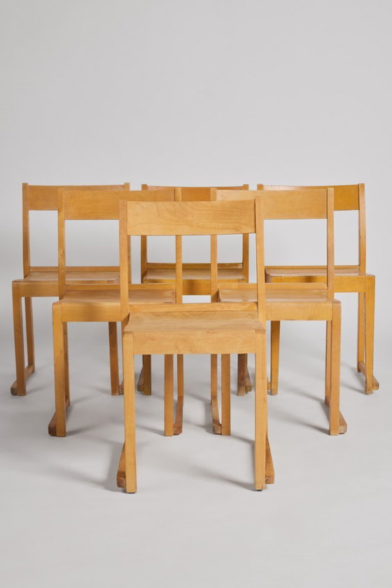 Image 1 of 6er Set Sven Markelius Orchesterstuhl, 1930er Jahre Schweden