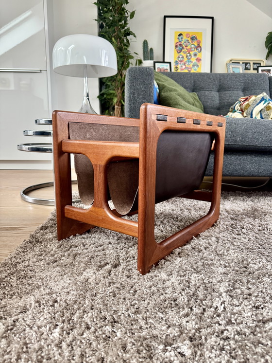 Image 1 of Aksel Kjersgaard portariviste portagiornali vintage della metà del secolo moderno design danese in teak doppio contenitore