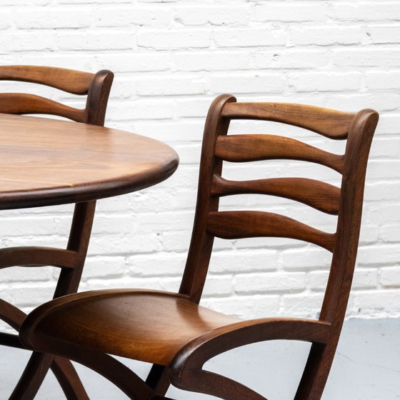 Image 1 of Marc Van Rampelberg Muninga Wood Dining Room Set anni '80