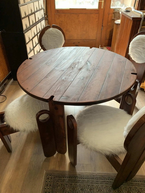 Vintage Dining Chairs & Table by Szedleczky, 1960s, Set of 5 – Dining set, Mid Century Modern (photo 6 of 9)