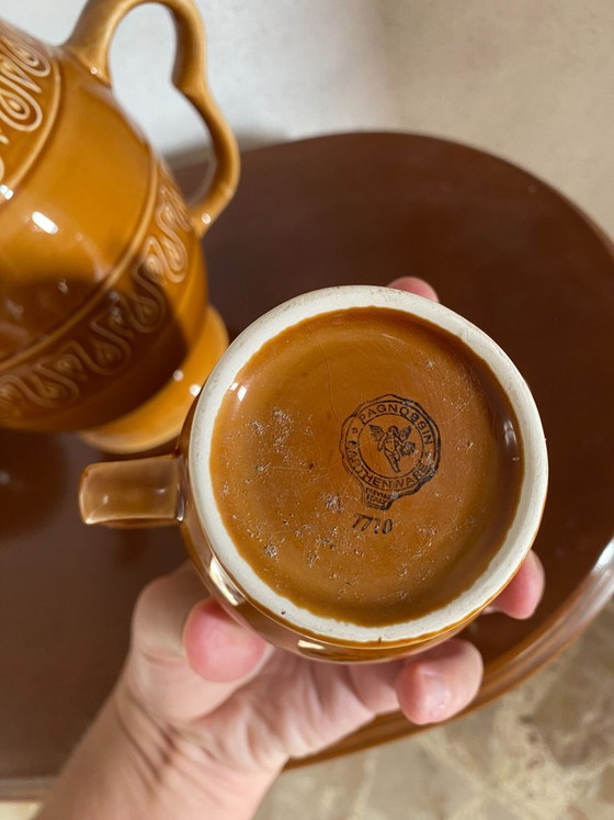 Vintage Pagnossin Treviso Tea & Coffee Service 21 Pieces, 1970s – Caramel Brown Earthenware – Crockery (photo 7 of 11)
