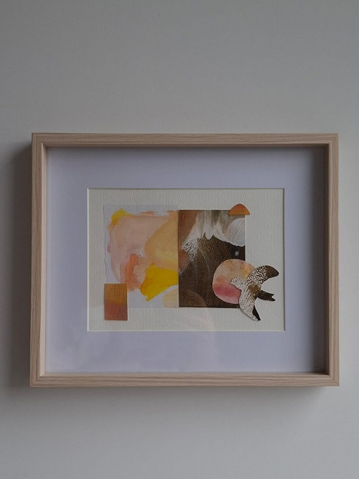 Framed Artwork ''Free Bird 21'' - Collage of Abstract Paintings