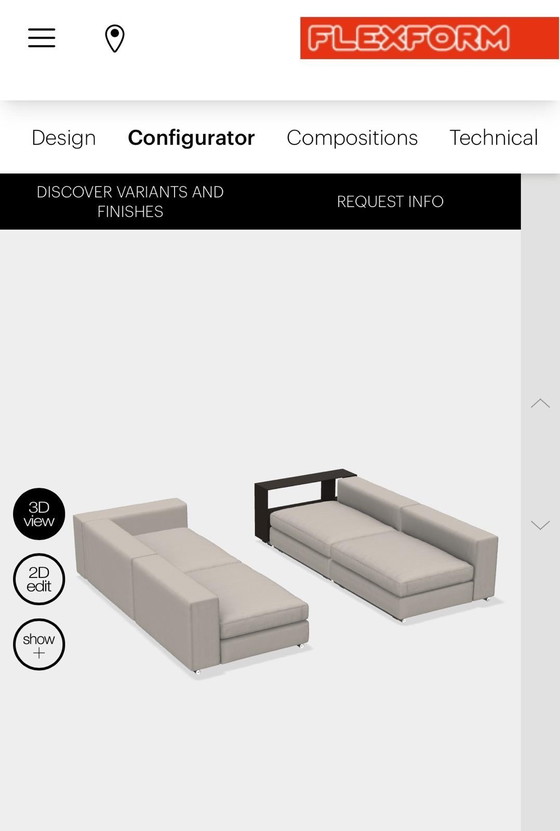 Image 1 of Flexform Groundpiece 4-piece with Bookcase – Pink Velvet