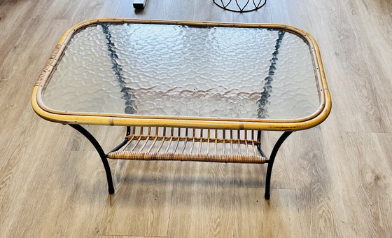 Image 1 of Tafeltje vintage en rotin