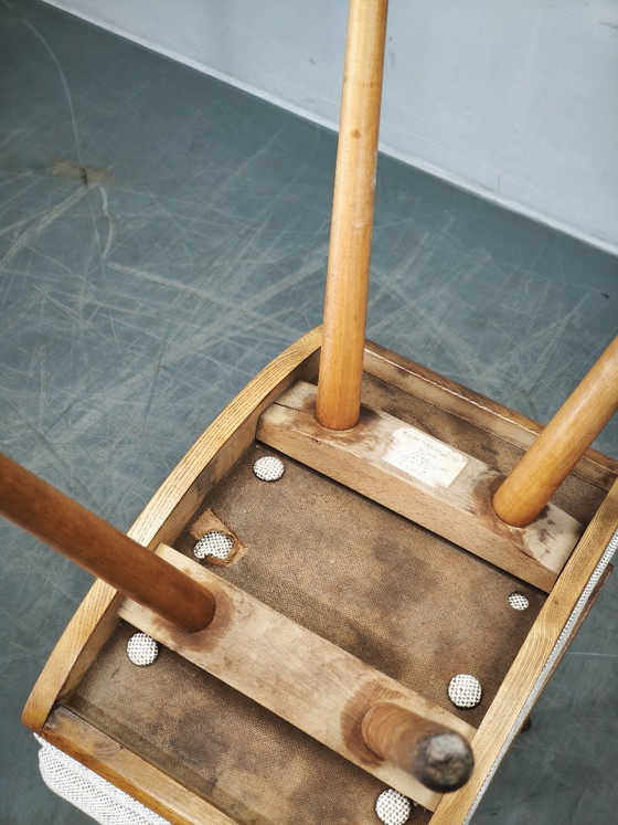 Image 1 of Pair of Mid-Century Beech Stools, Czechoslovakia, 1960s