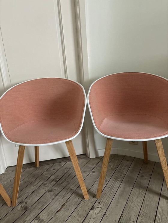 Image 1 of Set of 4 HAY AAC 22 Chairs with FRONT UPHOLSTERY