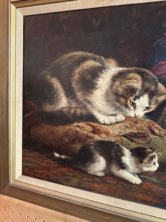 Image 1 of Mother Cat With Three Kittens/Cornelis Raaphorst