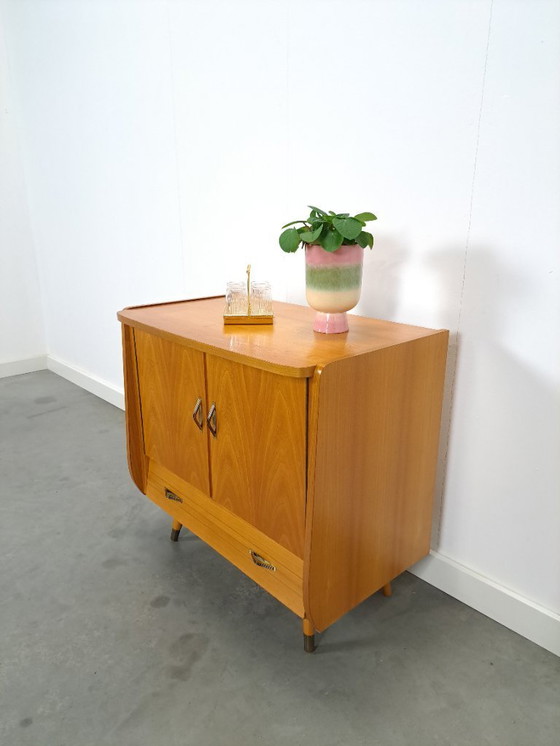 Image 1 of TV audio LP furniture with brass handles and slanted legs