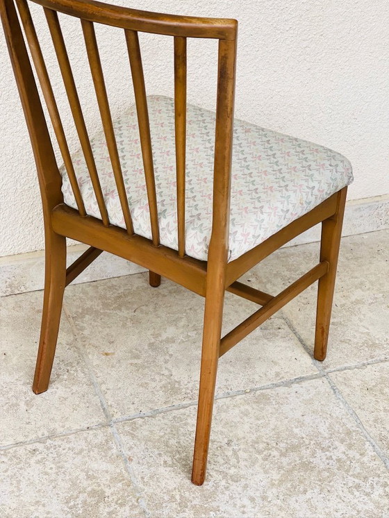 Image 1 of Coppia di sedie scandinave vintage in legno e tessuto, 1960