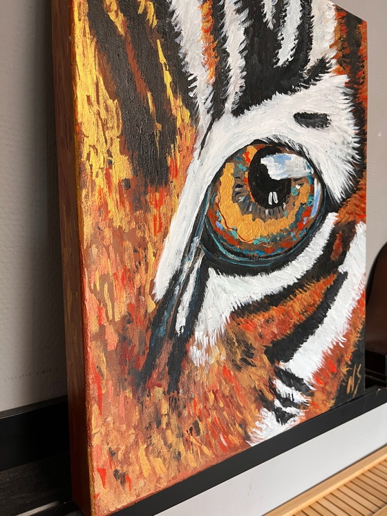 Gemälde Tigerauge 40 mal 50 cm – nadin simbula, Gemälde & Zeichnungen, Leinwand (photo 7 of 7)