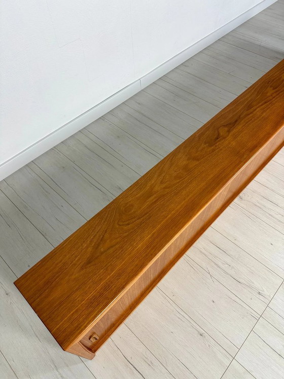 Image 1 of Vintage Bartels zwevend teakhouten wandmeubel / wanddressoir, Duitsland, jaren 60, mid-century modern