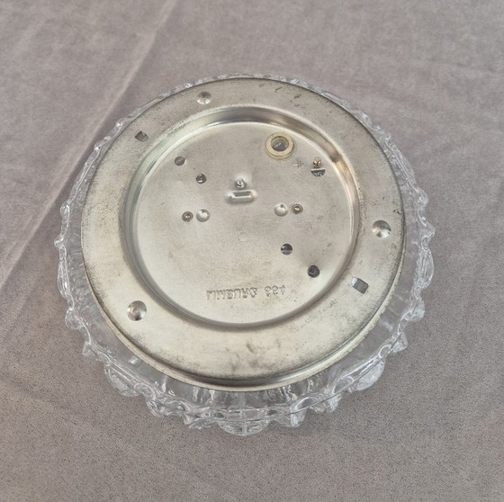Image 1 of Glashütte Limburg 2484 Vintage Mid-Century Textured Glass Wall/Ceiling Flush Mount Light, Germany, 1960s–70s, Ø21 cm