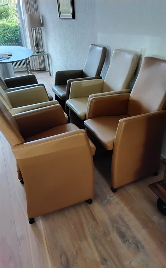Chaises de salle à manger Chelsey 6 pièces – Leather, Metal (photo 2 of 10)