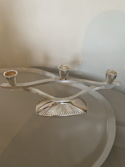 Art Deco Kerzenhalter versilbert Quist Germany