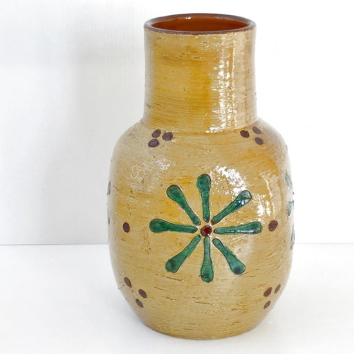 Vintage Italian vase, 1950s, ceramic by Aldo Londo for Bitossi, 1950s
