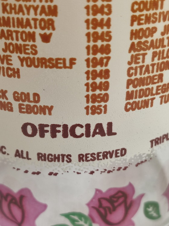 Image 1 of Bicchiere commemorativo vintage del Kentucky Derby del 1977, stile americano.