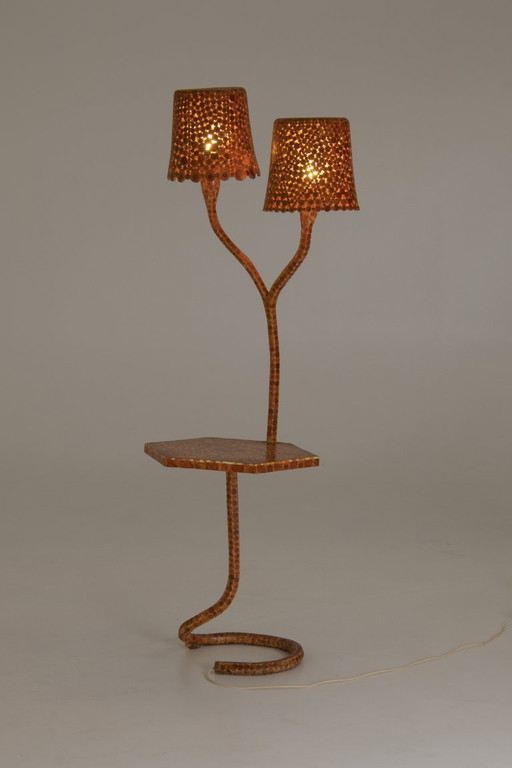 Australian Sculptural Floor Lamp with Table