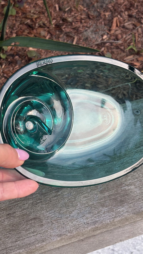 Image 1 of Joyero de diseño español Joaquin Berao cuenco de cristal turquesa