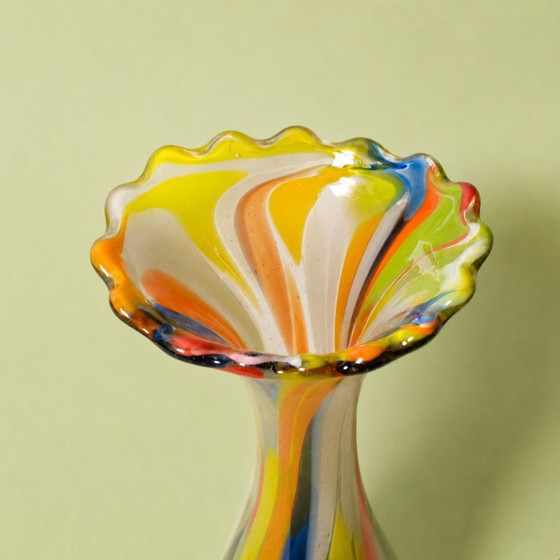 Große Mid-Century Kunstglasvase im Murano-Stil 60/70ziger – Vasen (photo 7 of 11)