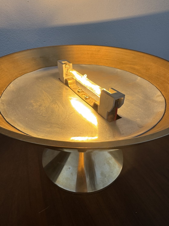 Image 1 of Lampada da tavolo alogena in bronzo massiccio degli anni '80.