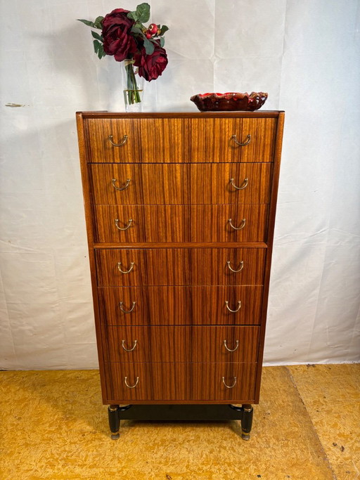 Vintage G-Plan Librenza Tola Holz Tallboy | 1950er | E. Gomme. Ein atemberaubendes Beispiel frühen britischen Mid-Century