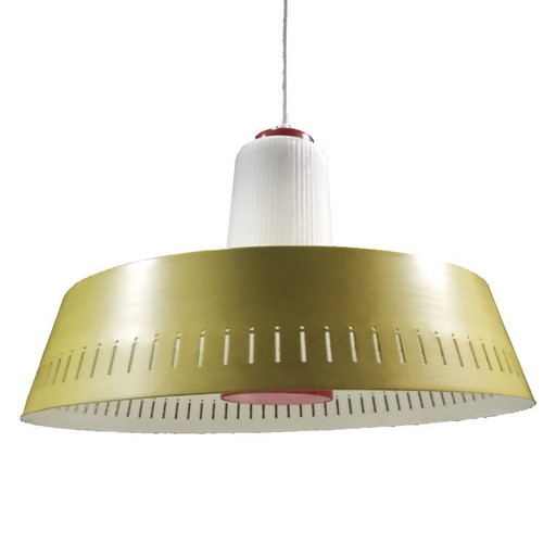 Hanging lamp - Opaline & Perforated Metal - Jo Hammerborg - Fog & Mørup - 1960