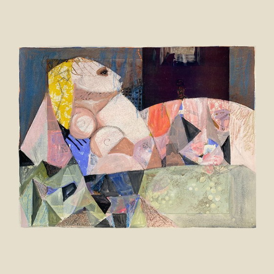 Image 1 of Dipinto espressionista ed erotico di N. Boéri Véfour. Francia, anni '90