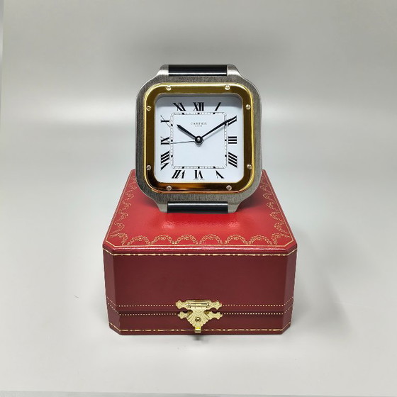Image 1 of Reloj despertador Cartier Santos Pendulette de los años 80. Fabricado en Suiza.