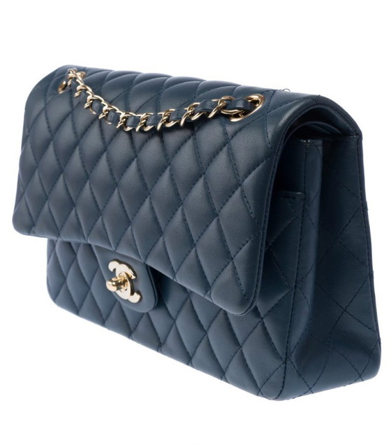 Image 1 of Borsa CHANEL Timeless/Classique in Cuir Bleu - 103394