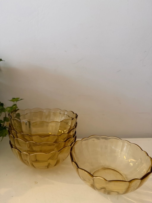 Set of 5 Vintage Pressed Glass Dishes
