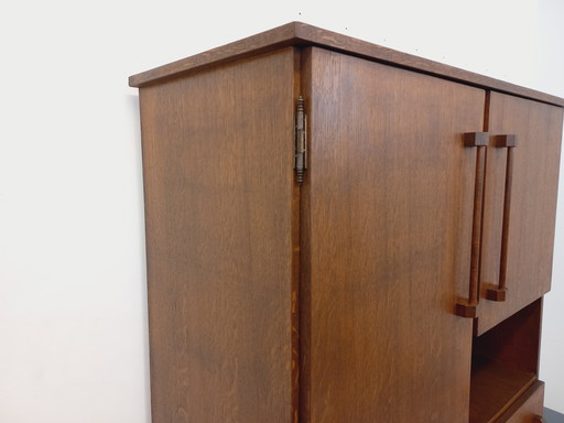 Vintage Brutalist cabinet in oak from the 60s