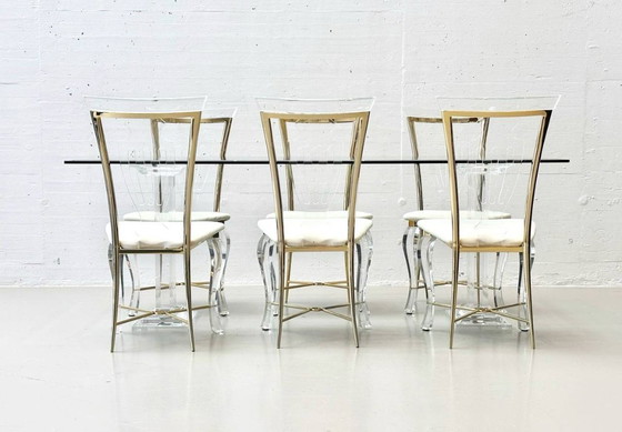 Image 1 of Rare ensemble: table by FABIANART and 6 chairs by Vereinigte Werkstätten, 1980s