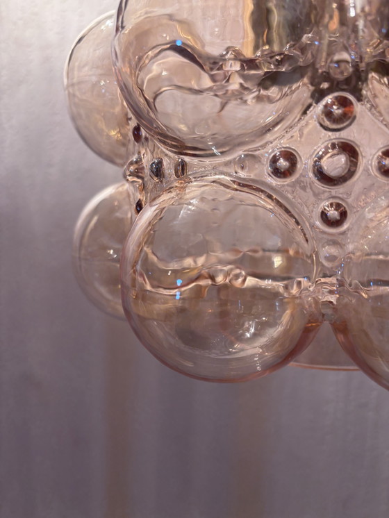 Image 1 of Amber bubble glass ceiling light By Helena Tynell For Limburg, Germany 1960s