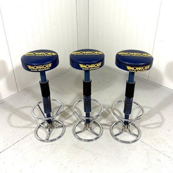 Image 1 of 3 sgabelli da bar con ammortizzatori Monroe anni '80-'90
