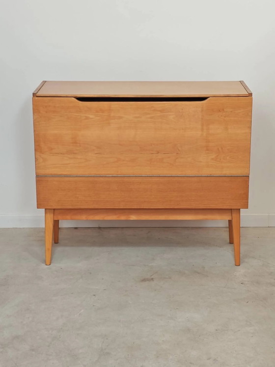 Opbergkist met deksel / minibar van Landsman / Nepozitek 1960 – Opbergkast, Wood, Mid Century Modern (photo 3 of 24)