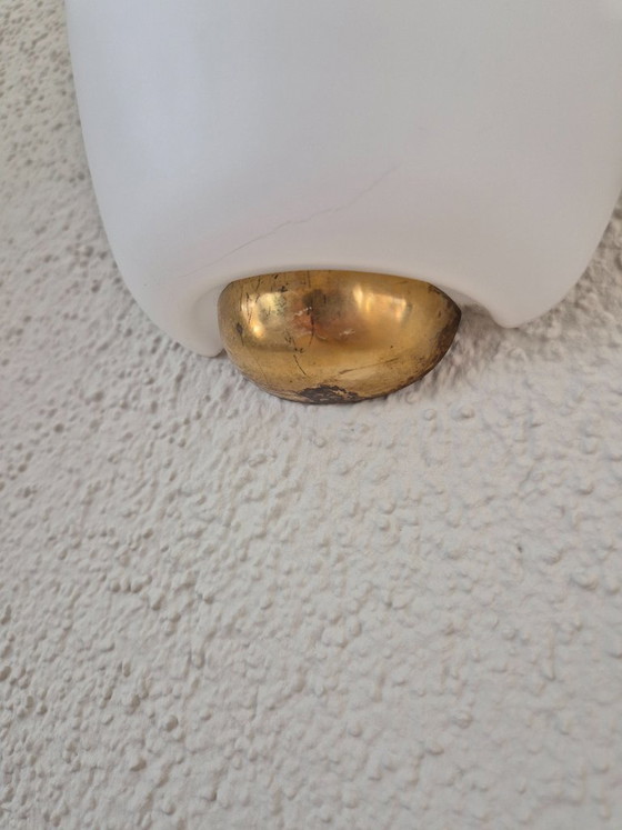 Image 1 of Elegante set di 2 lampade da parete Peill & Putzler, anni '60, vetro opalino e ottone – Luce calda e soffusa.