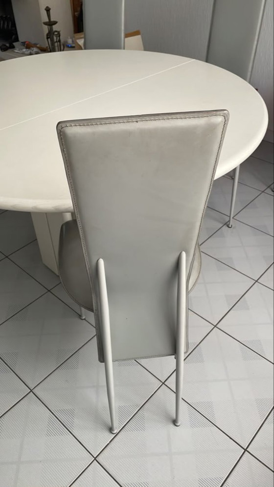 Fasem S/44 by Giancarlo Vegni – Set of 6 – Eetkamerstoelen, Leather, Metal (photo 3 of 6)
