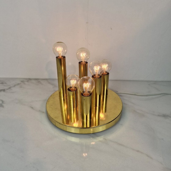 Image 1 of 6-Light Flush-Mount Attributed to Gaetano Scioliari for Boulanger, Italy 1970's