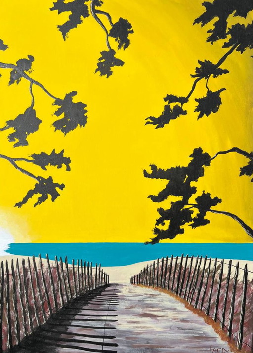 Encre de Chine et acrylique sur châssis 70x50cm