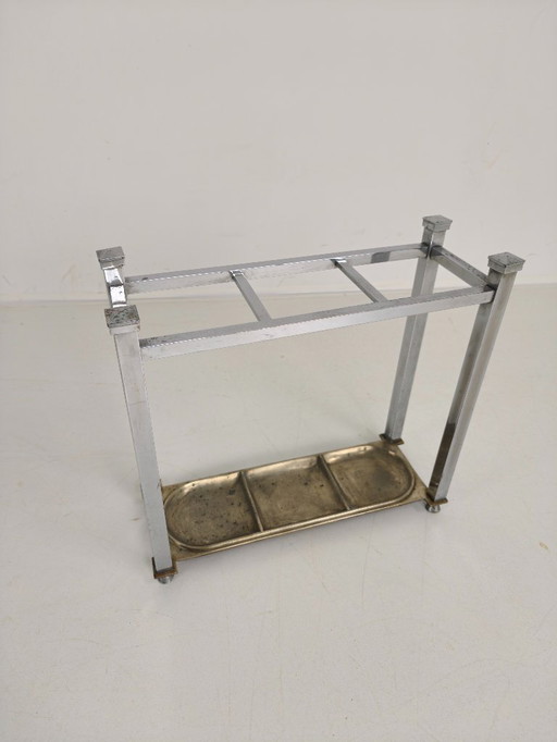 Portaparaguas/bastón Art Déco cromado (modelo pequeño)