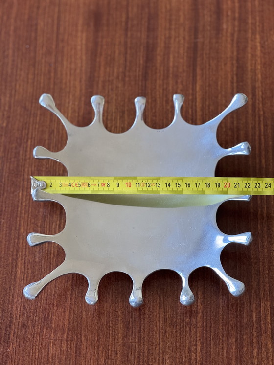 Image 1 of 'Splash' design schaal chroomlook – sculpturaal metaal – modern decor object