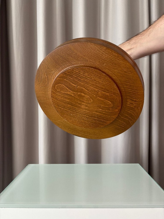 Vintage Wooden Serving Tray with Central Handle, Table accessories, Brown (photo 3 of 9)