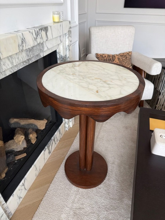 Wooden bistro table with marble top – Dining tables (photo 6 of 7)