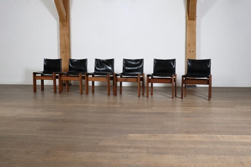 Set Of 6 Monk Dining Chairs By Afra And Tobia Scarpa For Molteni Italy 1974