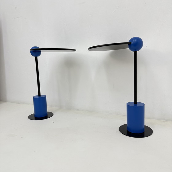 Image 1 of Pair of side table Edward Geluk for Arco – 1980’s ‘Piccolo’ postmodern Memphis style – Dutch design