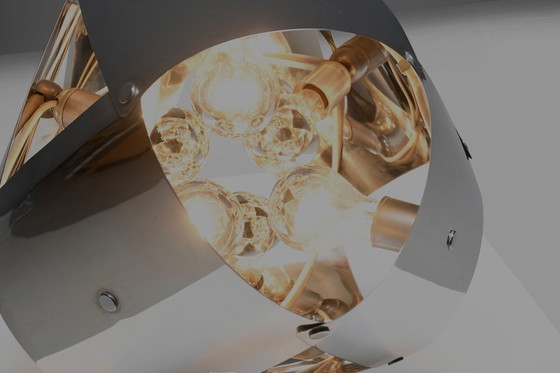 Image 1 of Lampe de table en acier inoxydable par Edera Radici pour Sagim - Italie, 1970